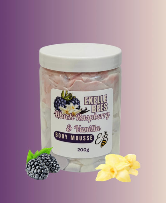 Black raspberry and vanilla body mousse